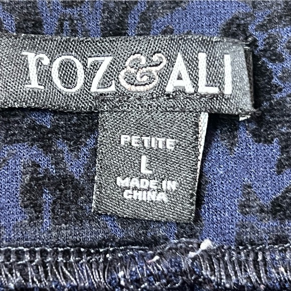 ROZ&ALI women blue printed leggings /size LP - Picture 6 of 6